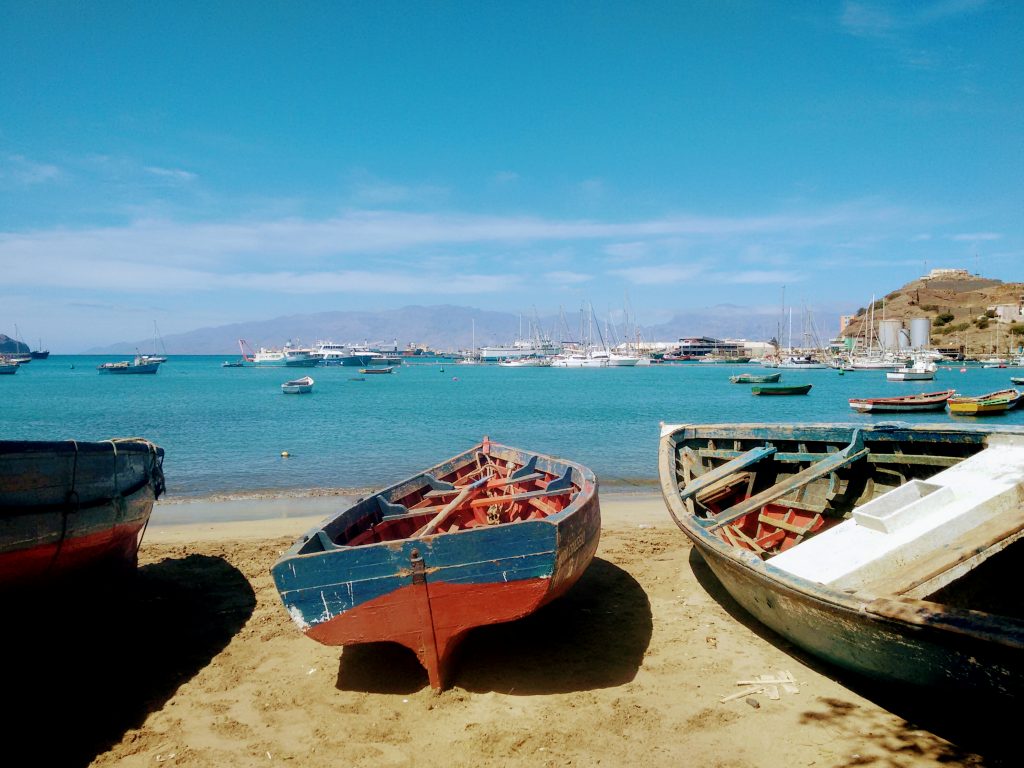 mindelo, sao vicente, cabo verde, cape verde, fishing boat