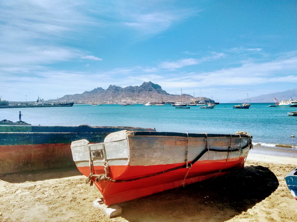 mindelo, sao vicente, cabo verde, cape verde, fishing boat