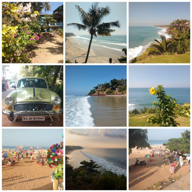 varkala, beach, kerala, india, sun, sand, surf, palm trees, cliff