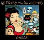 CD cover, Mr Groovy and the Blue Heads, Jauja, pen and guache, digital manipulation, illustration, voodoo, Cadiz, blues band, pin up