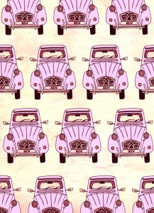 2CV, pattern, car, digital collage, illustration