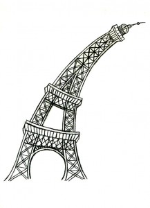 Eiffel Tower, pencil drawing