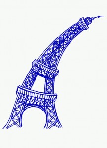 Eiffel Tower, blue