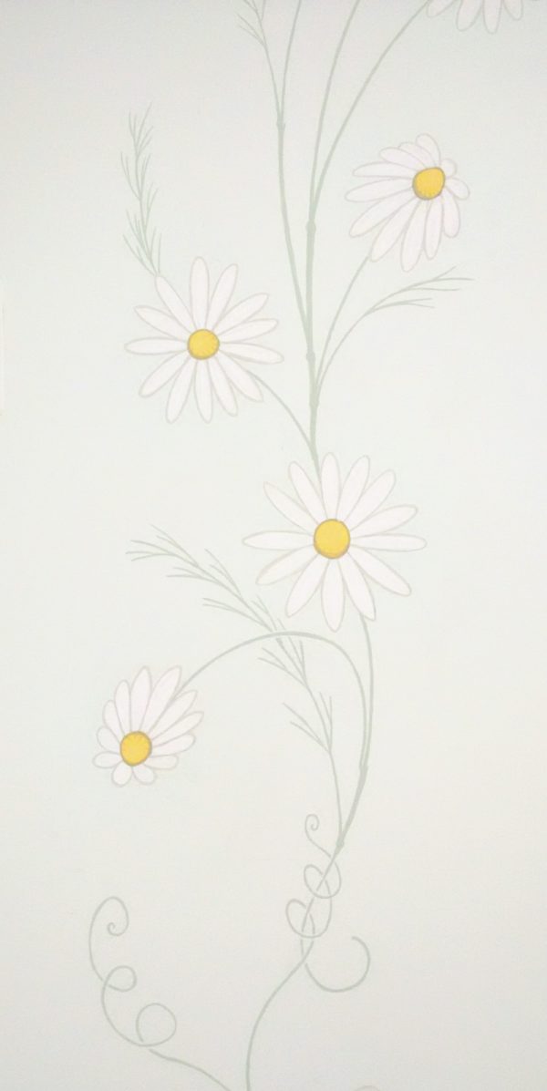 flowers, chamomile, wall art, mural, painting, illustration, decoration, surface, arch, art