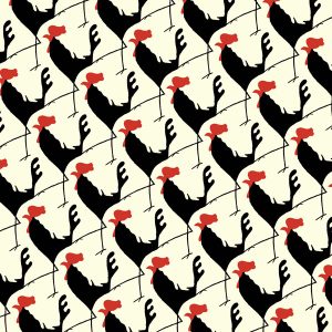 rooster, cockerel, cock, surface illustration, pattern, repeat, fabric design