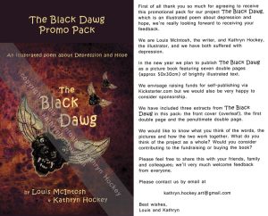 the black dawg, illustrated poem, depression, hope, louis mcintosh, poet, illustration, digital collage, promotional pack, kickstarter, 