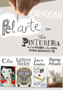 art exhibition, group show, la pinturera, hairdressing salon, paintings, jewelry, ceramics, vejer, vejer de la frontera