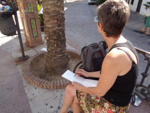 plaza de espana, vejer, vejer de la frontera, vejer sketchers, pen and watercolour, watercolour, water color, acuarela, sketch, illustration, kathryn hockey, artist, illustrator