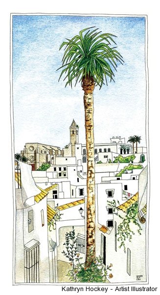 the tall palm of  vejer-kathryn hockey artist illustrator