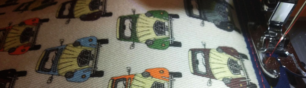 2CV, fabric, textile design, home sewing, needle work, home made, car, textile, material, surface illustration, illustration