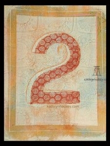gel plate, gelli arts, monoprint, acrylic paint, seawhite black paper, amsterdam acrylic paint, numbers, texture, stencil, two