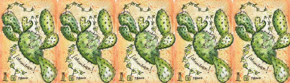 chumbera, prickly pear, cactus, cadiz, vejer, vejer de la frontera, andalusia, andalucia, pen and watercolour, watercolour, water color, acuarela, sketch, sketchbook, illustration